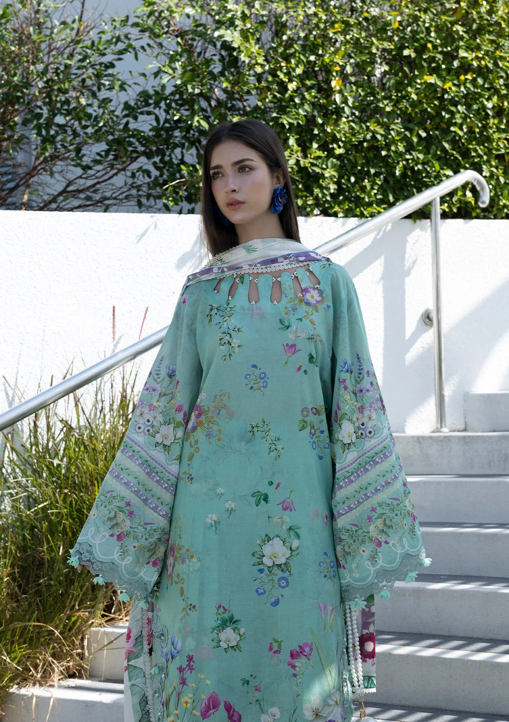 EPN-7A TEAL ME | Elaf | Santorini Prints Lawn Unstitched Collection 2026