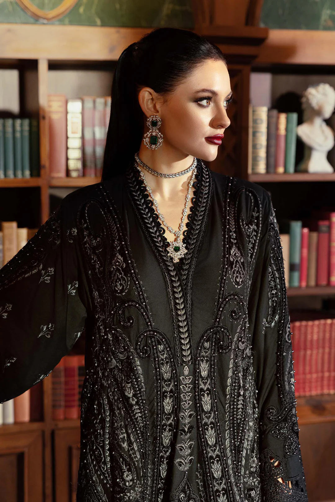 WL-1307- Black | Maria B Winter Luxe Collection 2025