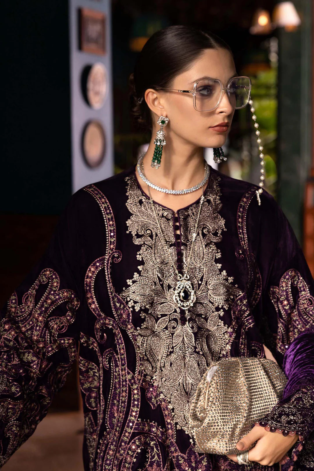 WL-1311-Dark Purple | Maria B Winter Luxe Collection 2025