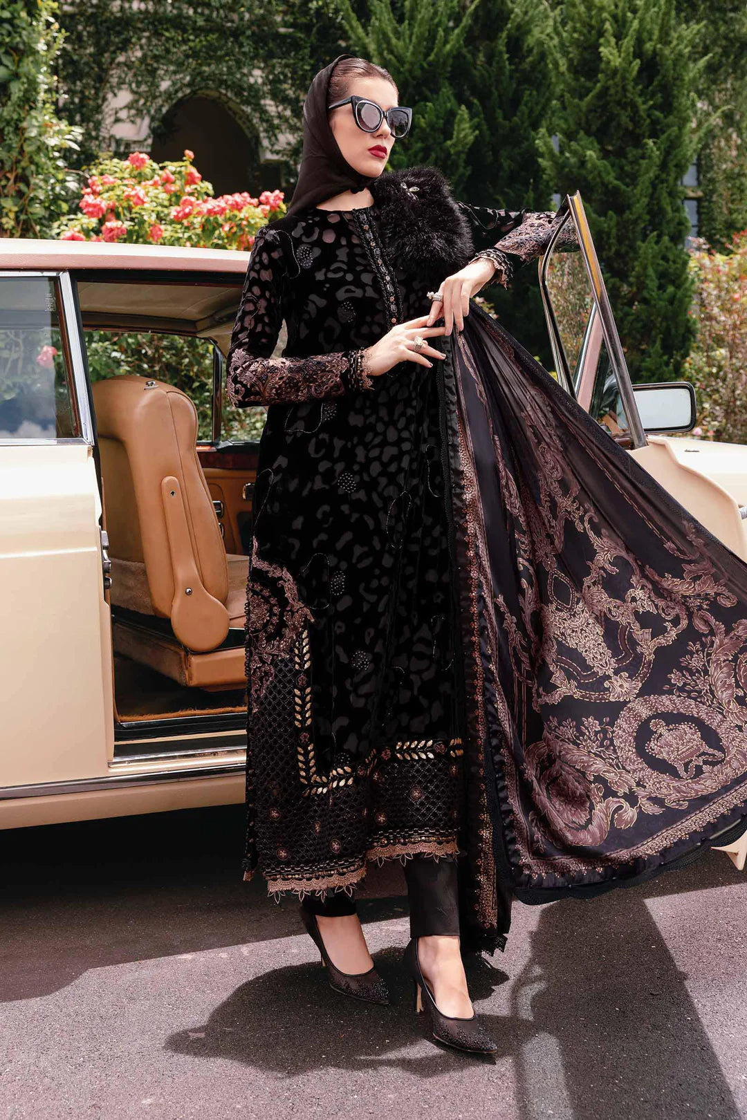 WL-1301- Black and Gold | Maria B Winter Luxe Collection 2025