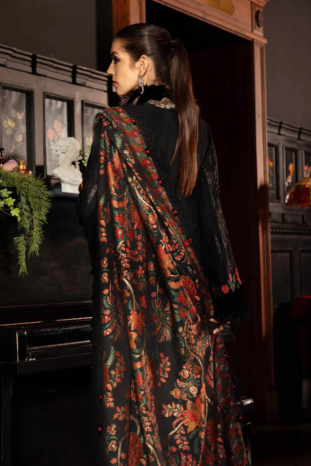 WL-1309- Black and Red | Maria B Winter Luxe Collection 2025