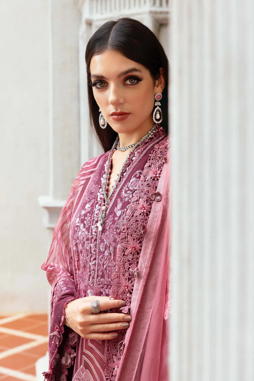 WL-1304- Ash pink | Maria B Winter Luxe Collection 2025