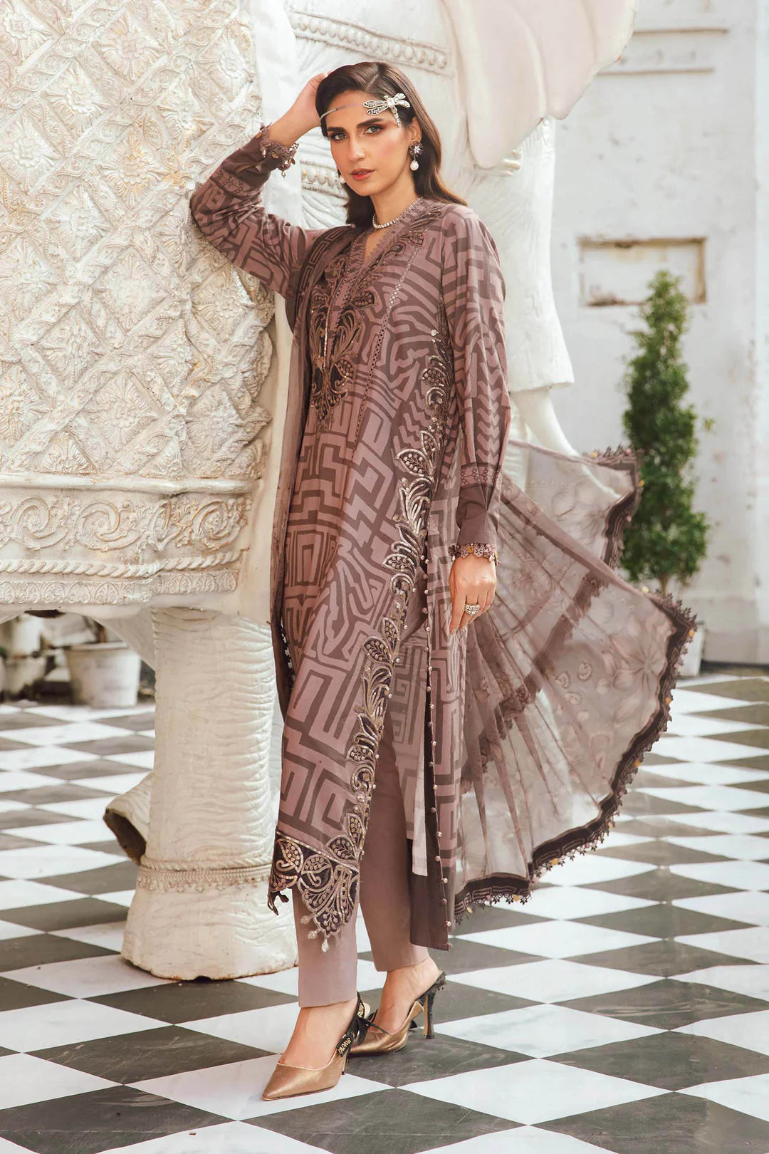 Maria B Mprints Rani Mahal Fall | Design # 3B Unstitched | Collection 2025