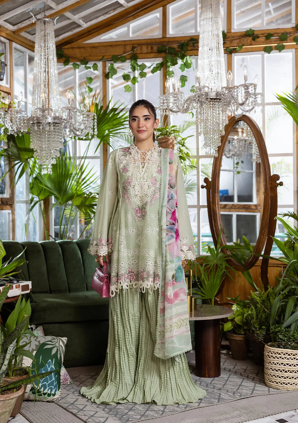 EEC-5B MATCHA | Elaf | E Craft Chikankari Collection 2025