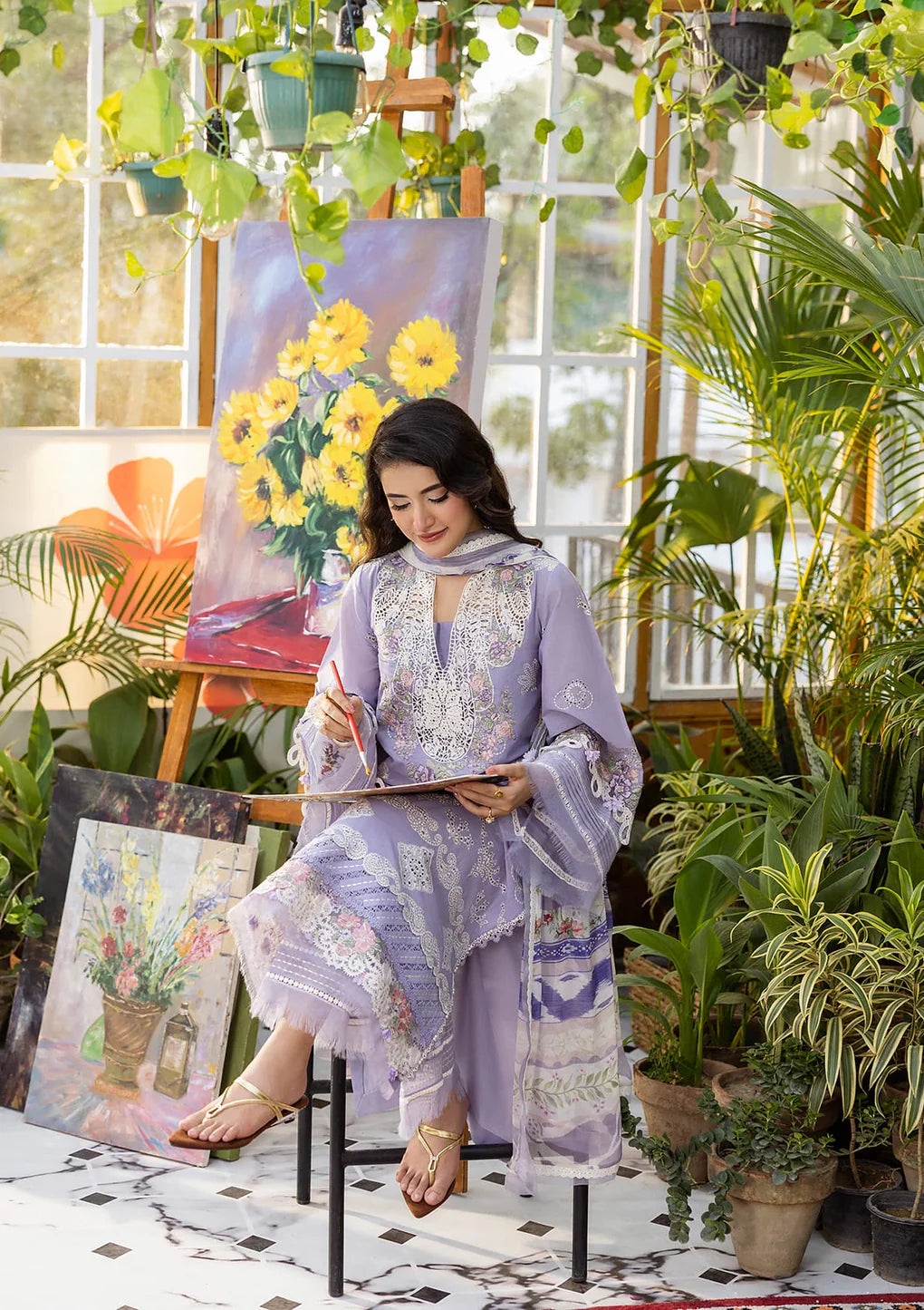 EEC-5A LAVENDER LOVE | Elaf | E Craft Chikankari Collection 2025