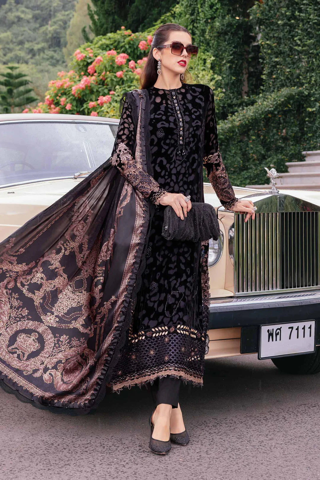 WL-1301- Black and Gold | Maria B Winter Luxe Collection 2025