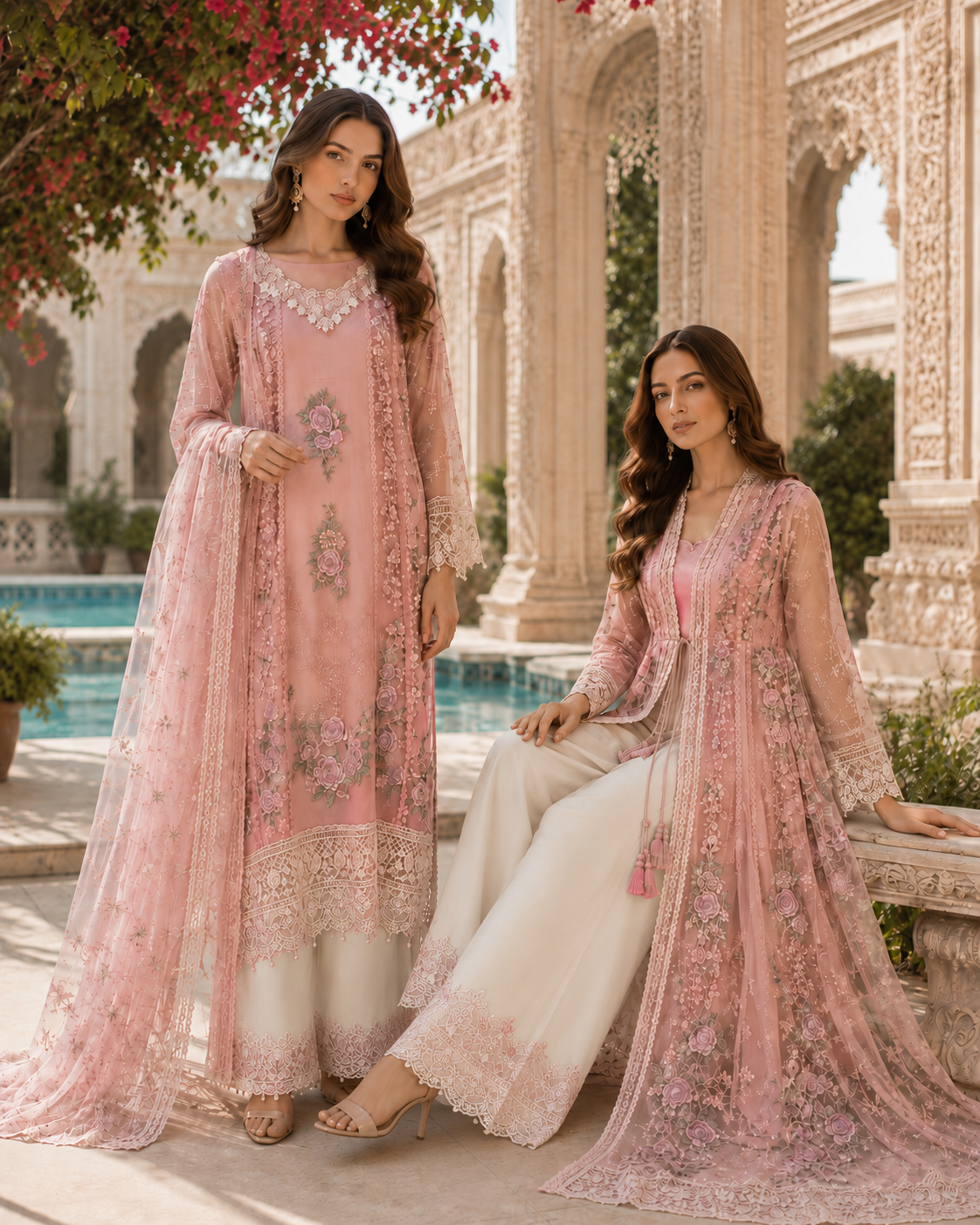 D2 - Satin Rose | Saadia Asad | Nooriyah Luxury Embroidered Chiffon Collection 2026