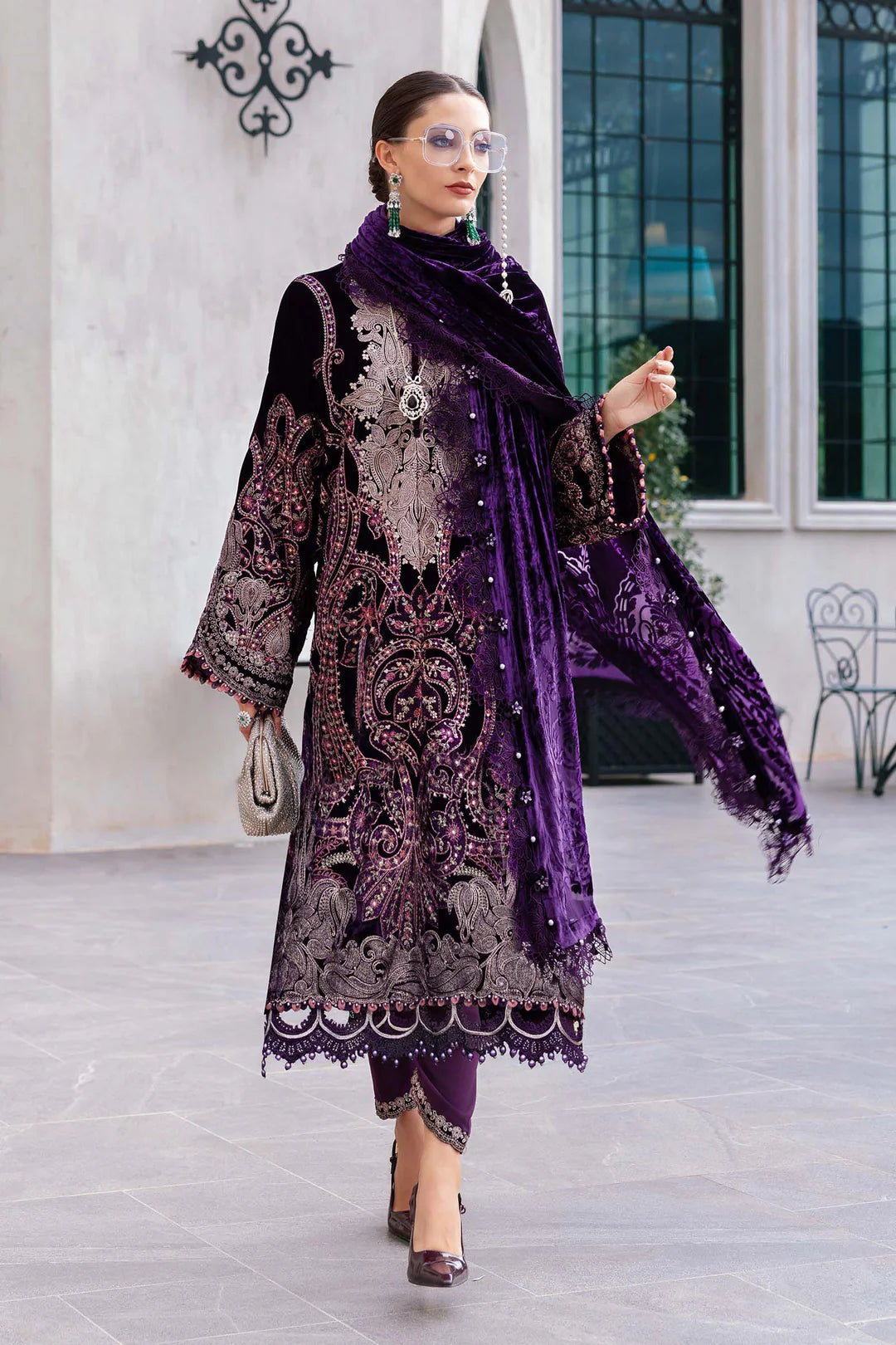 WL-1311-Dark Purple | Maria B Winter Luxe Collection 2025