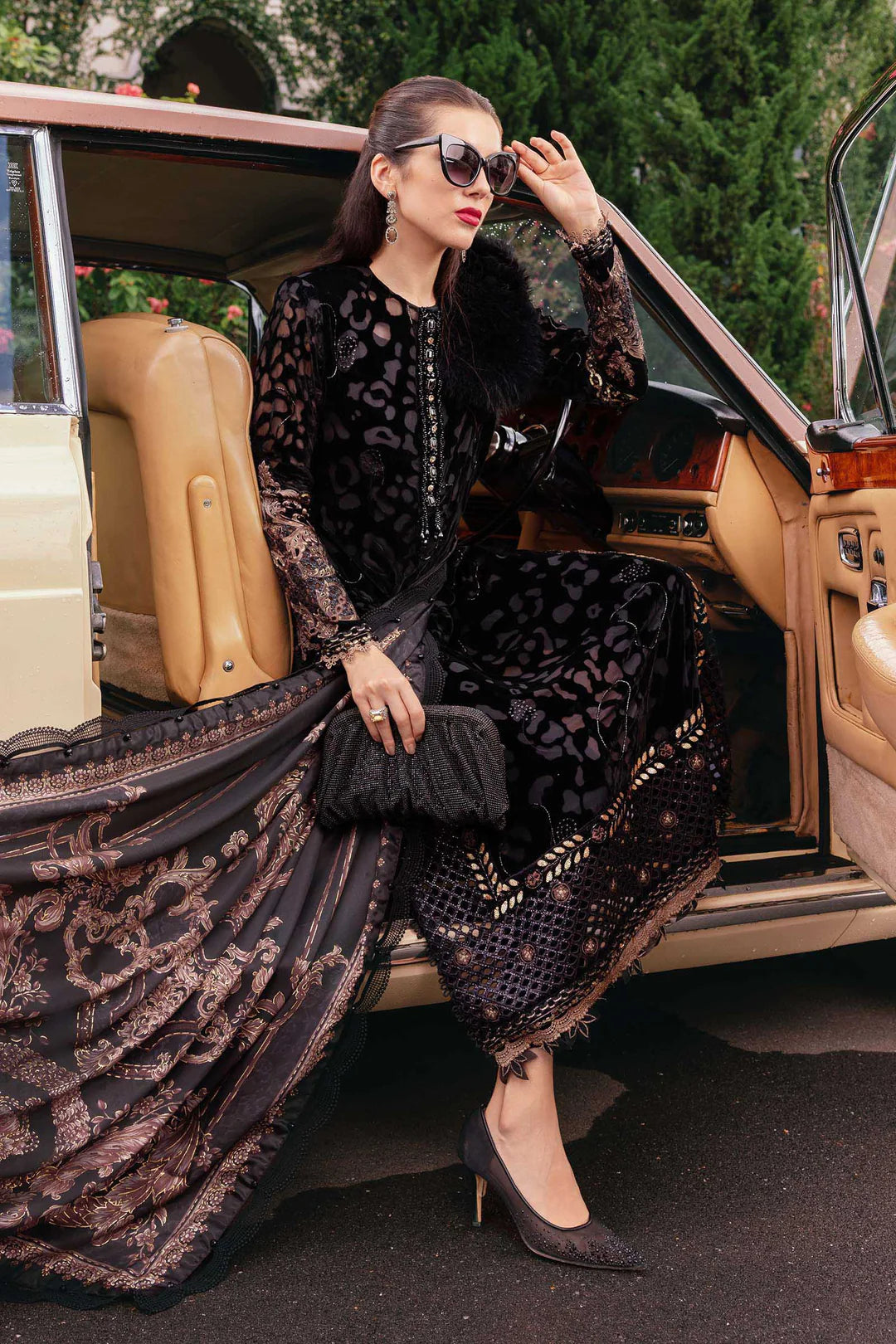 WL-1301- Black and Gold | Maria B Winter Luxe Collection 2025