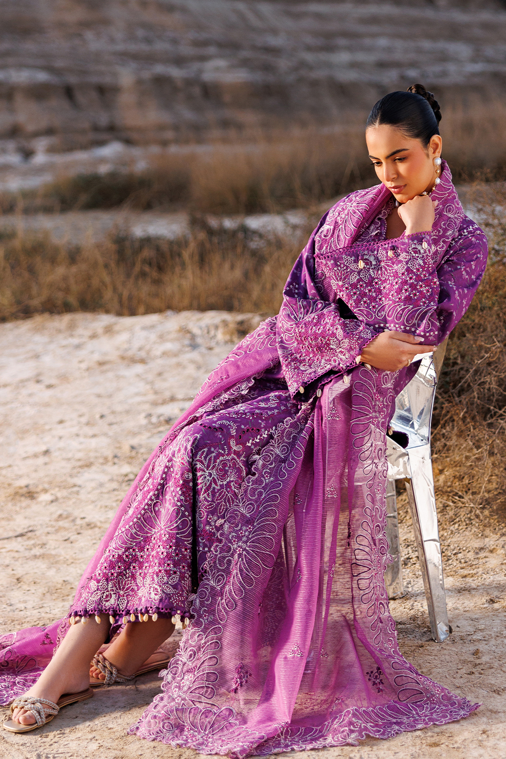 FLORAL FRENZY |  Emaan Adeel | Sunlit Groove Luxury Lawn Unstitched Collection 2026