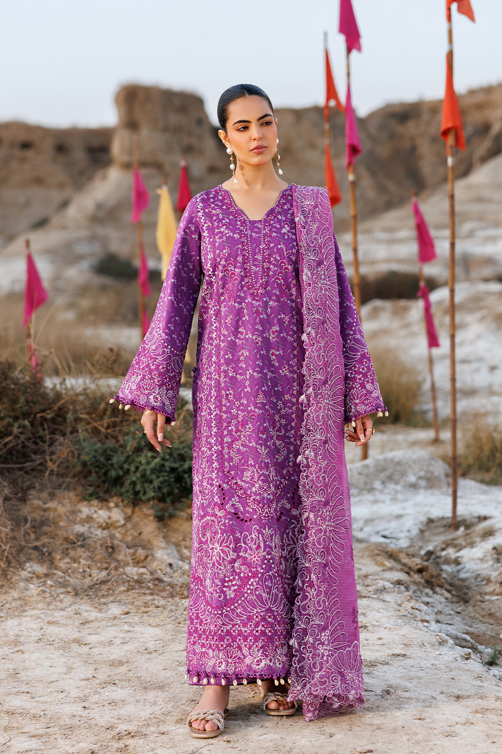 FLORAL FRENZY |  Emaan Adeel | Sunlit Groove Luxury Lawn Unstitched Collection 2026
