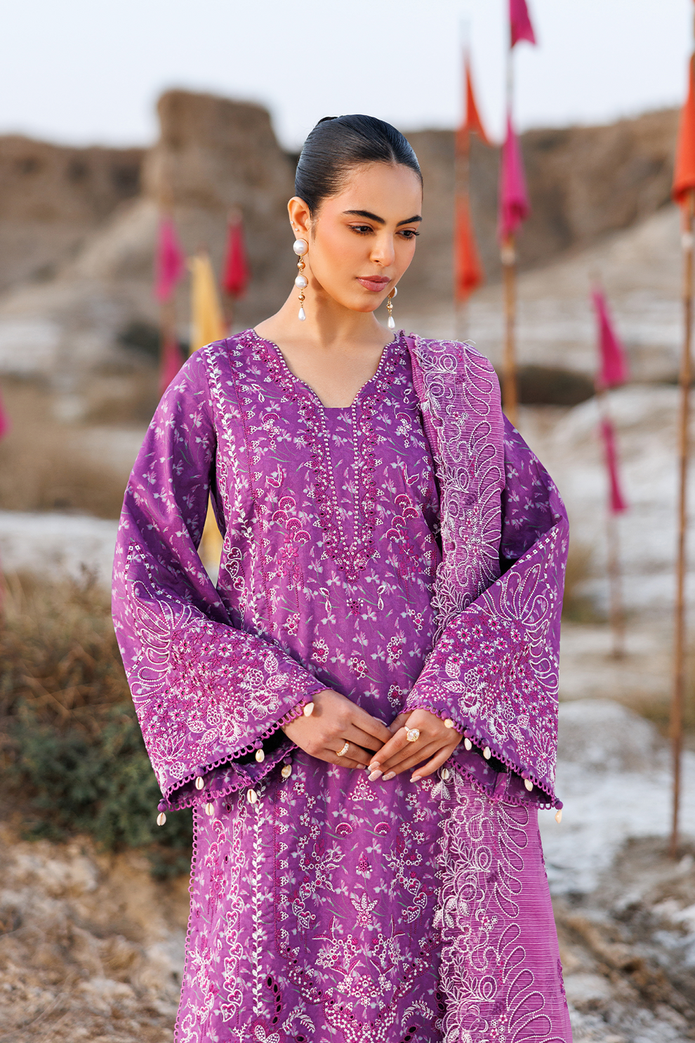 FLORAL FRENZY |  Emaan Adeel | Sunlit Groove Luxury Lawn Unstitched Collection 2026