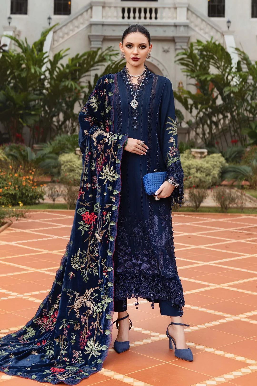 WL-1312-Navy Blue | Maria B Winter Luxe Collection 2025