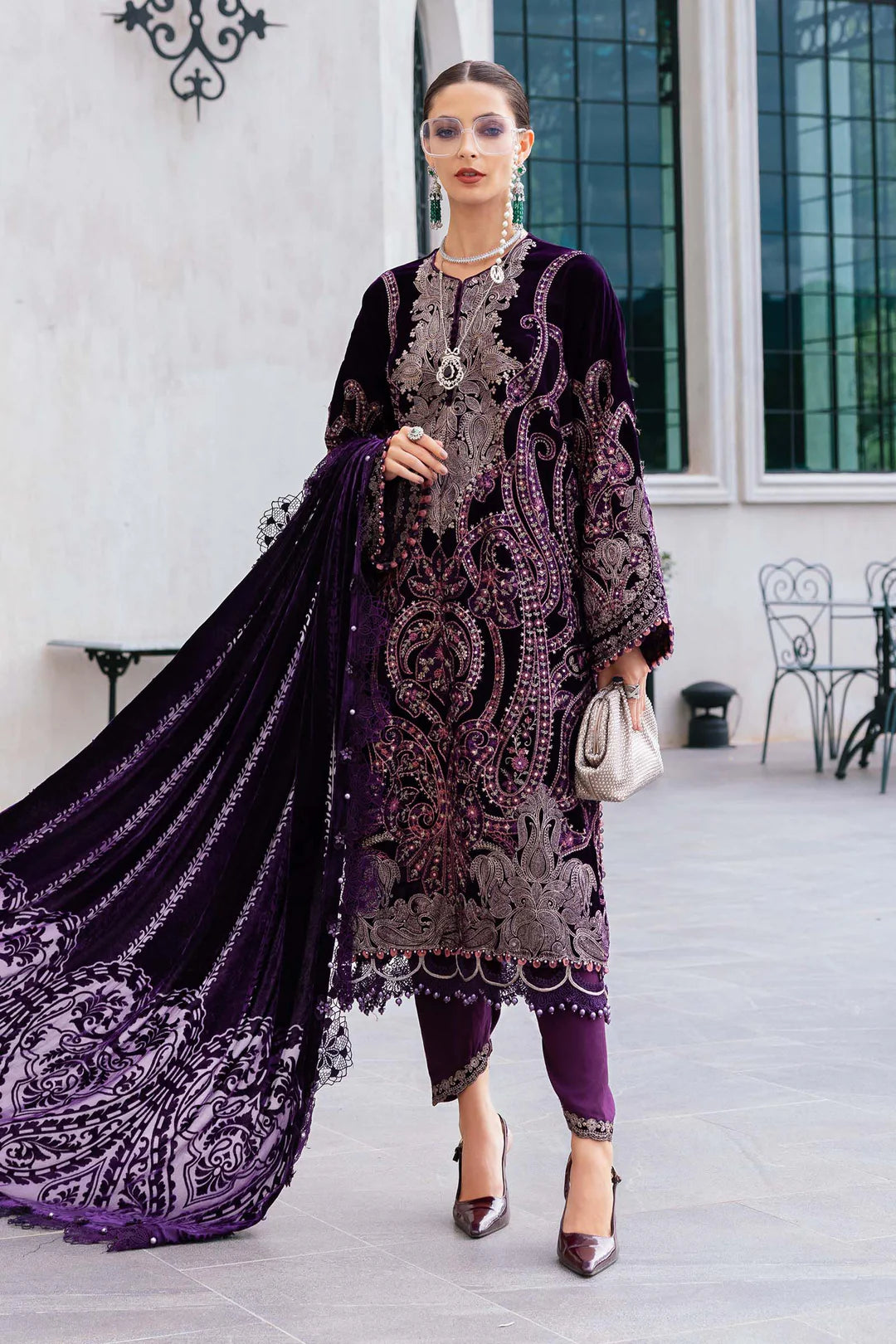 WL-1311-Dark Purple | Maria B Winter Luxe Collection 2025