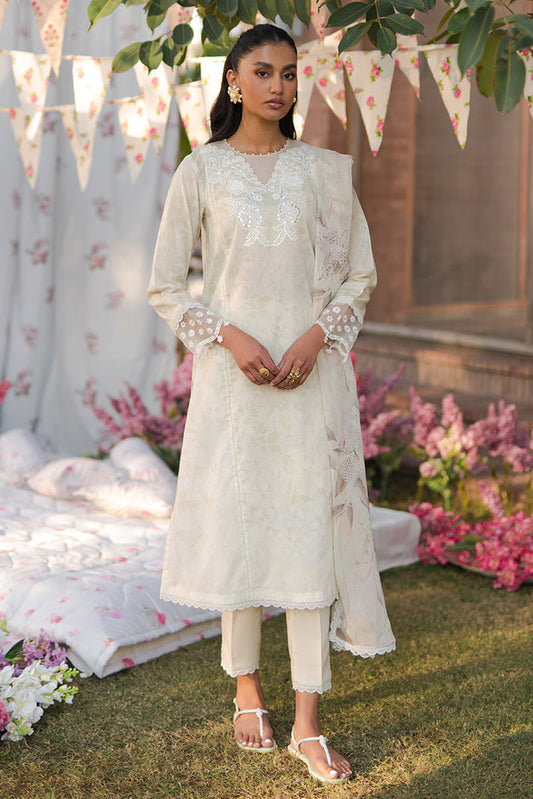 WHISPERING WHITE | Cross Stitch | Unstitched Eid Lawn 2024