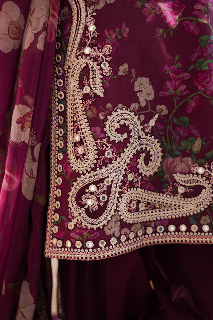 IRIS MAUVE | Cross Stitch | Unstitched Eid Lawn 2024