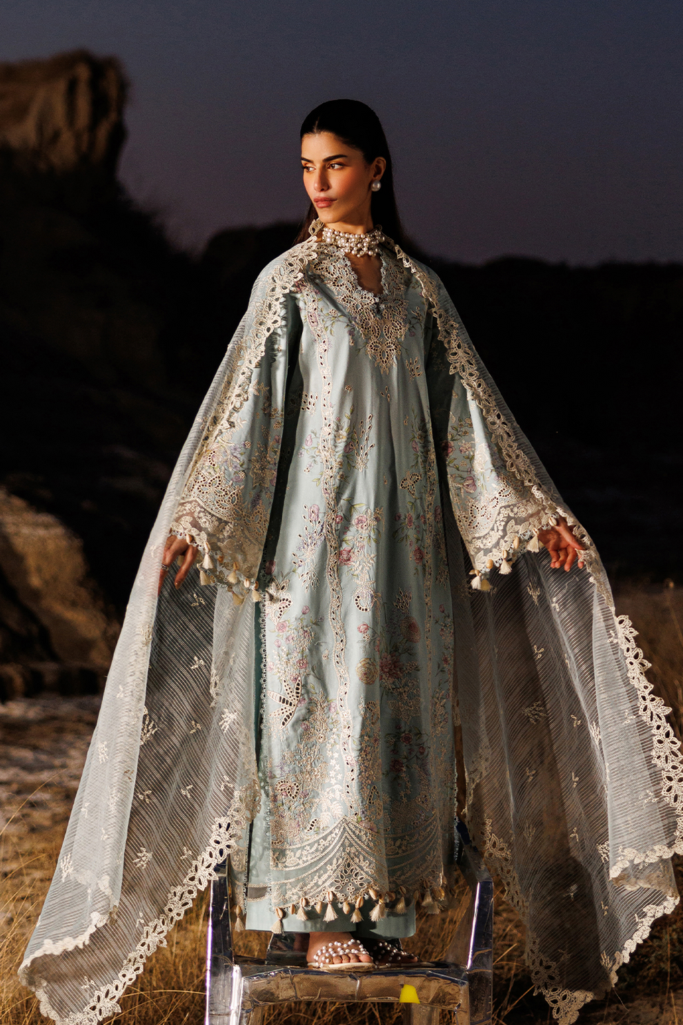 MORNING DEW |  Emaan Adeel | Sunlit Groove Luxury Lawn Unstitched Collection 2026 