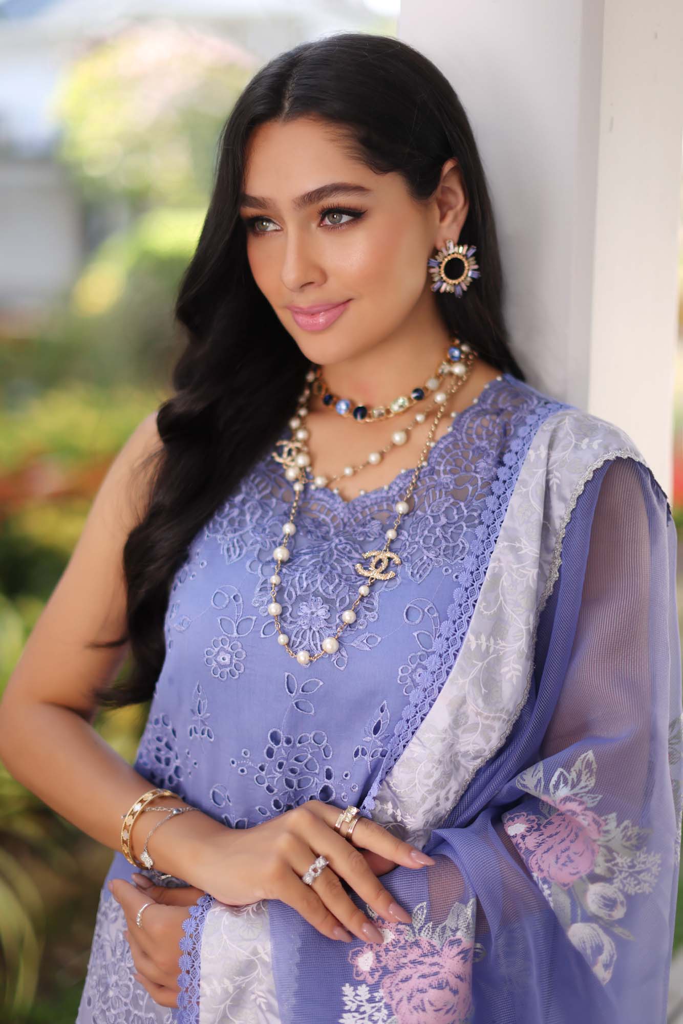 D9-B Purple Ombre Colour Block | Saadia Asad | Noor Luxury Chikankari Lawn 2024