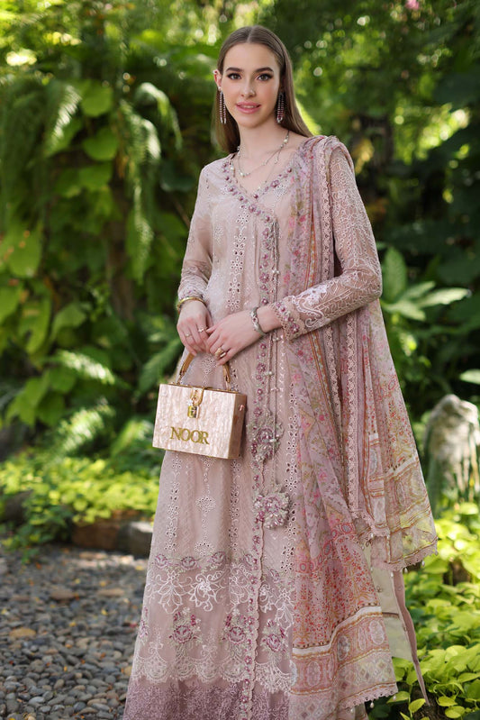 D3-A Mink Schifli | Saadia Asad | Noor Luxury Chikankari Lawn 2024