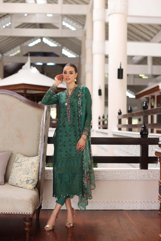 D4-A Green Laser | Saadia Asad | Noor Luxury Chikankari Lawn 2024