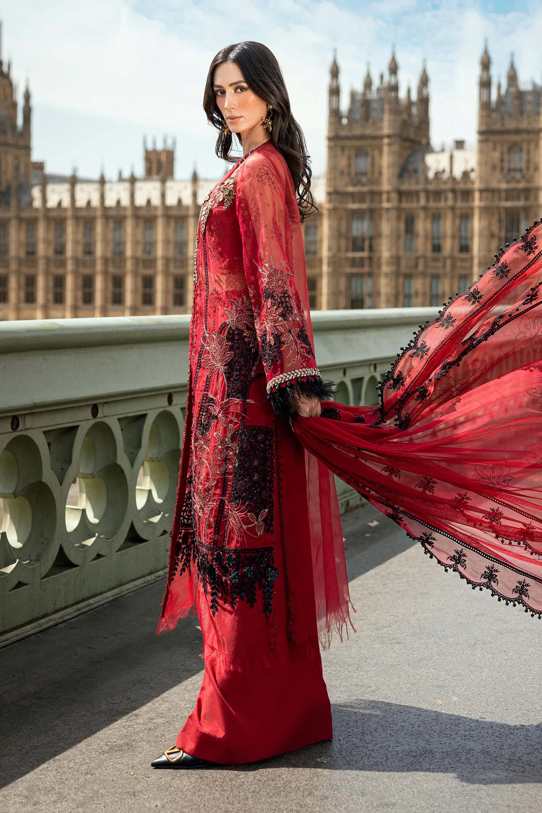 WF-09-06- Red | Maria B Soirée Unstitched Collection 2025