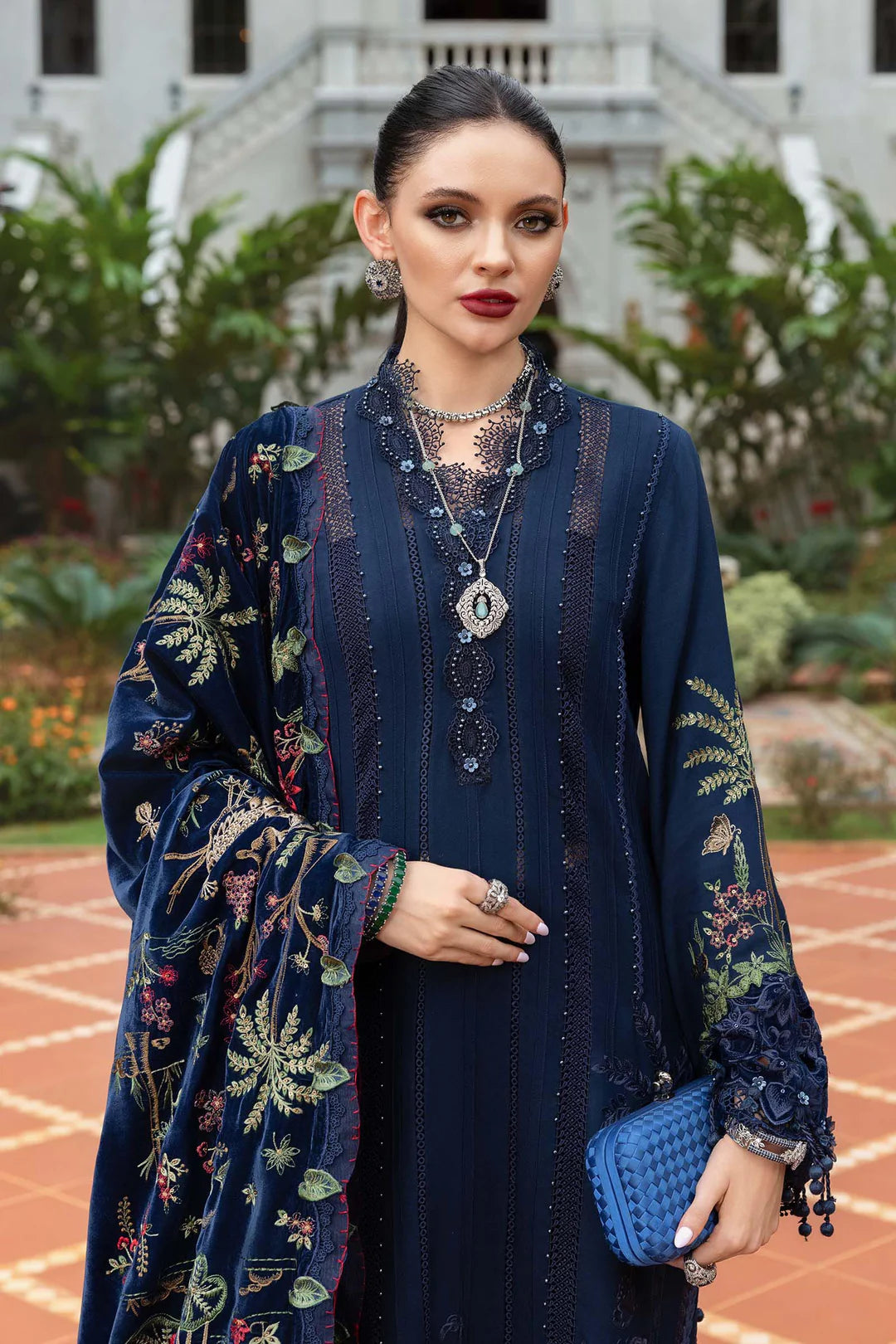 WL-1312-Navy Blue | Maria B Winter Luxe Collection 2025