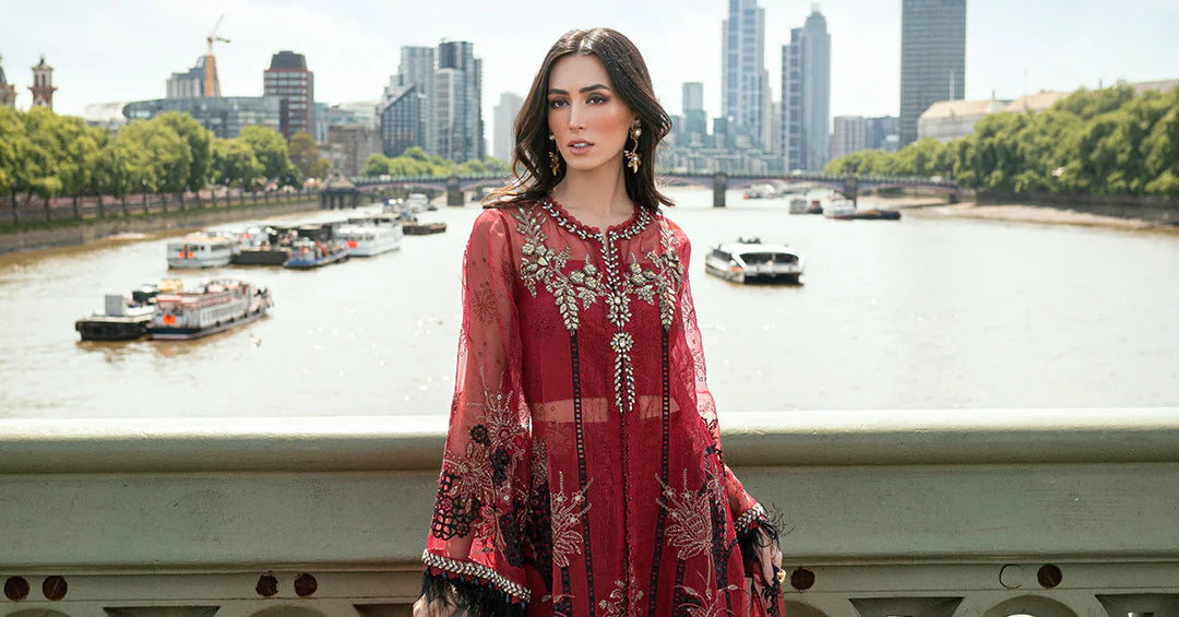 WF-09-06- Red | Maria B Soirée Unstitched Collection 2025