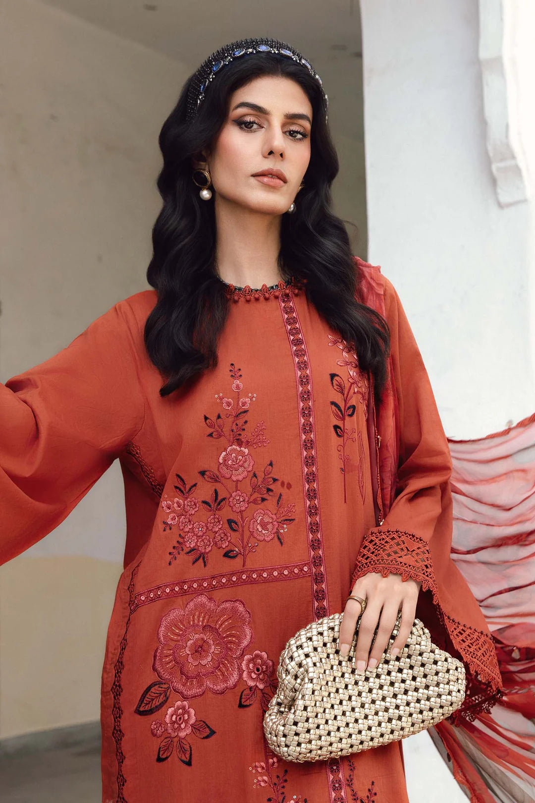 Maria B Mprints Rani Mahal Fall | Design # 1B Unstitched | Collection 2025