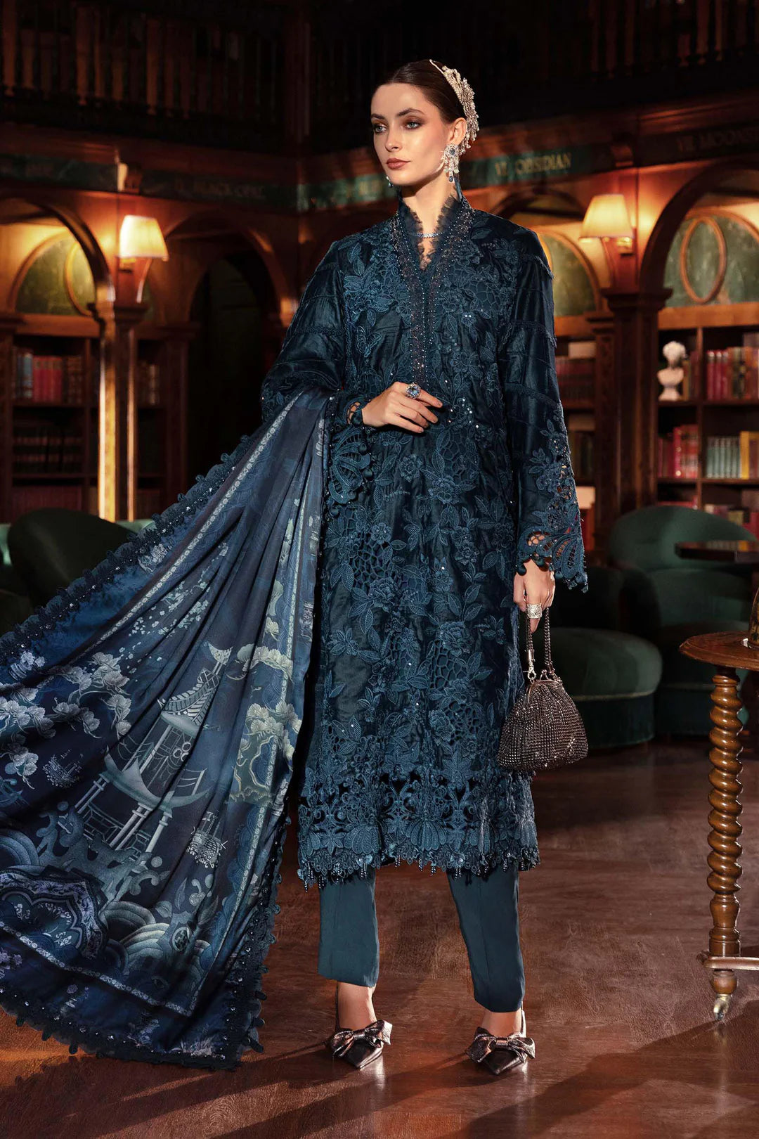 WL-1310-Teal | Maria B Winter Luxe Collection 2025