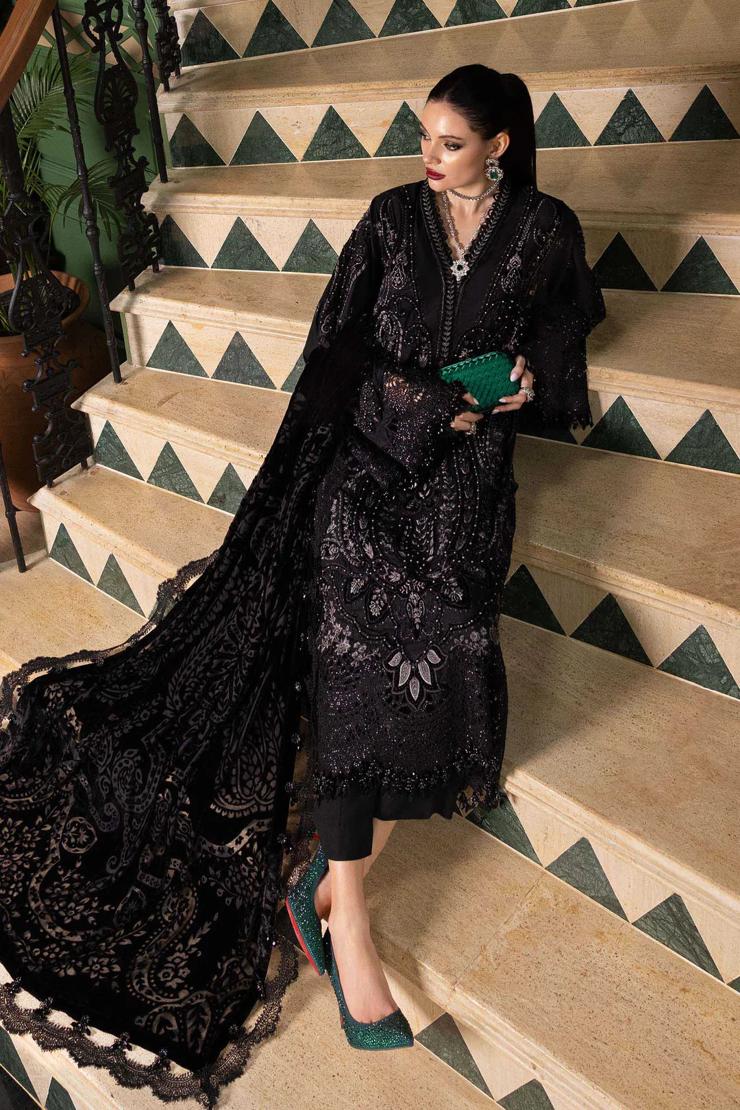 WL-1307- Black | Maria B Winter Luxe Collection 2025