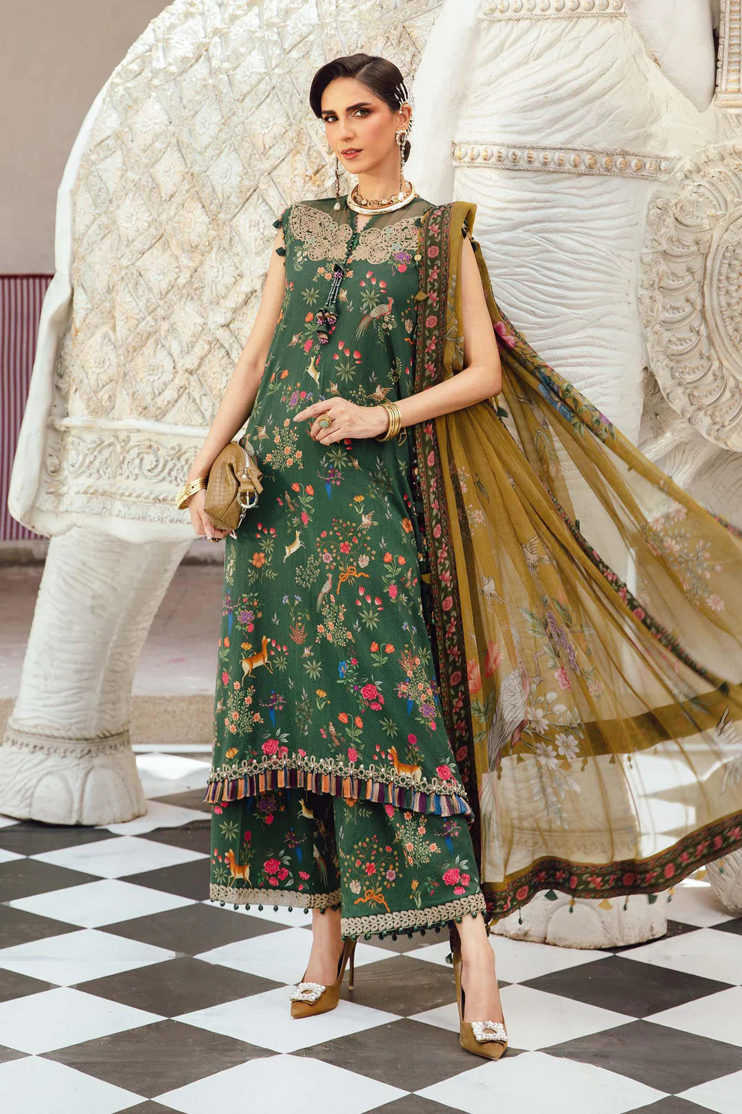 Maria B Mprints Rani Mahal Fall | Design # 7B Unstitched | Collection 2025