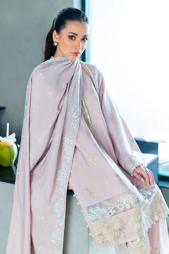 Cross Stitch Cotton Satin | Design Blossom Tint | Unstitched Collection 2025