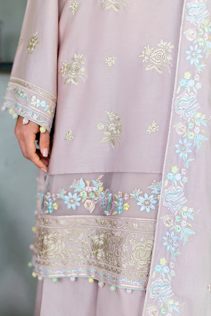 Cross Stitch Cotton Satin | Design Blossom Tint | Unstitched Collection 2025