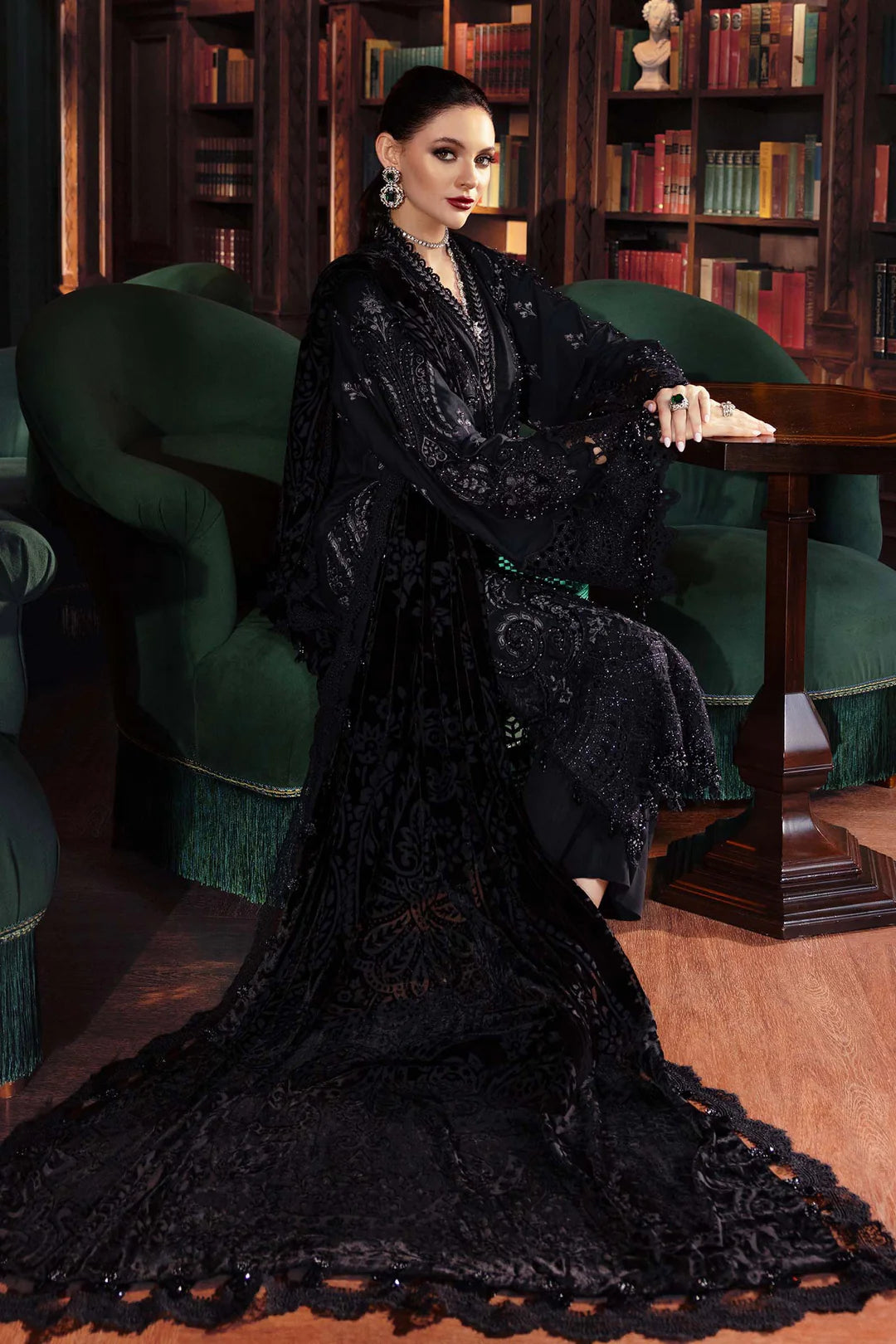 WL-1307- Black | Maria B Winter Luxe Collection 2025