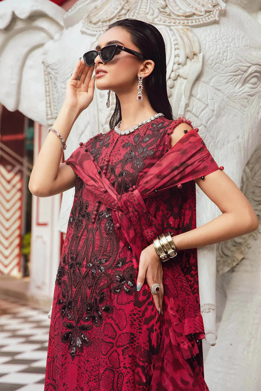 Maria B Mprints Rani Mahal Fall | Design # 2A Unstitched | Collection 2025