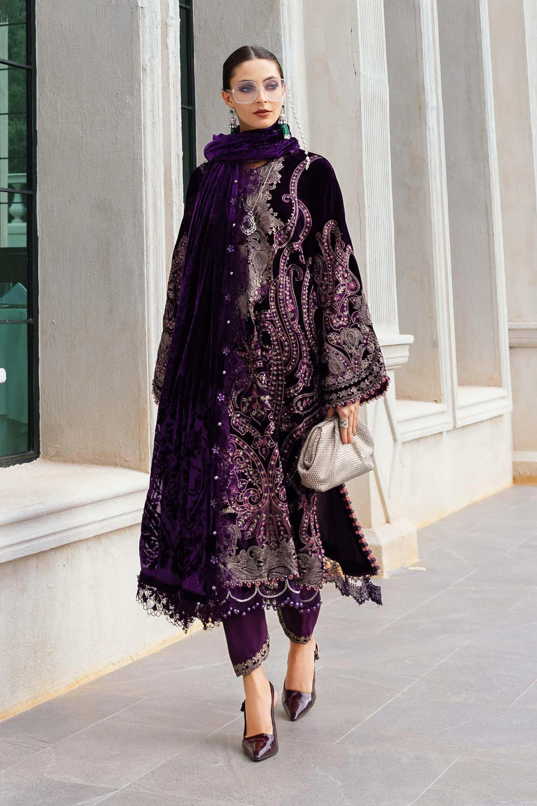 WL-1311-Dark Purple | Maria B Winter Luxe Collection 2025