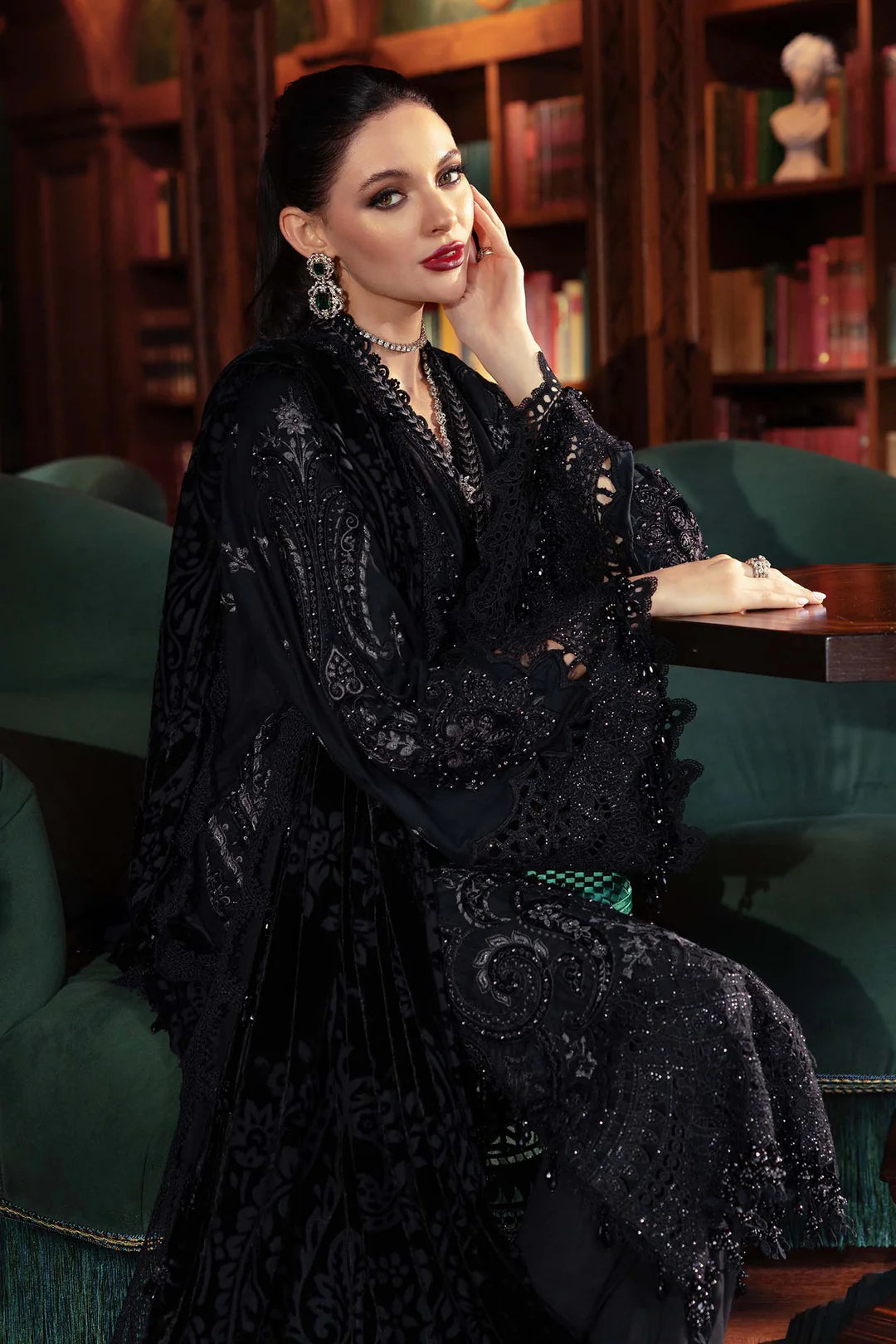 WL-1307- Black | Maria B Winter Luxe Collection 2025