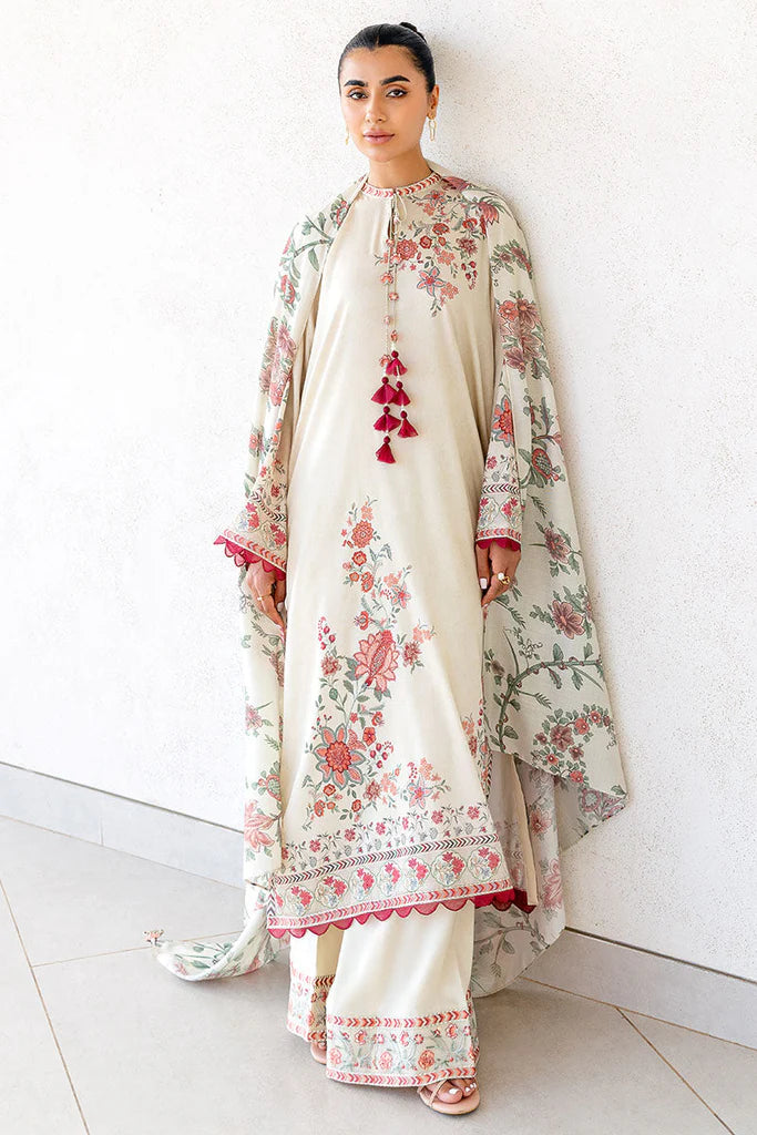 Cross Stitch Cotton Satin | Design Petal Sand | Unstitched Collection 2025