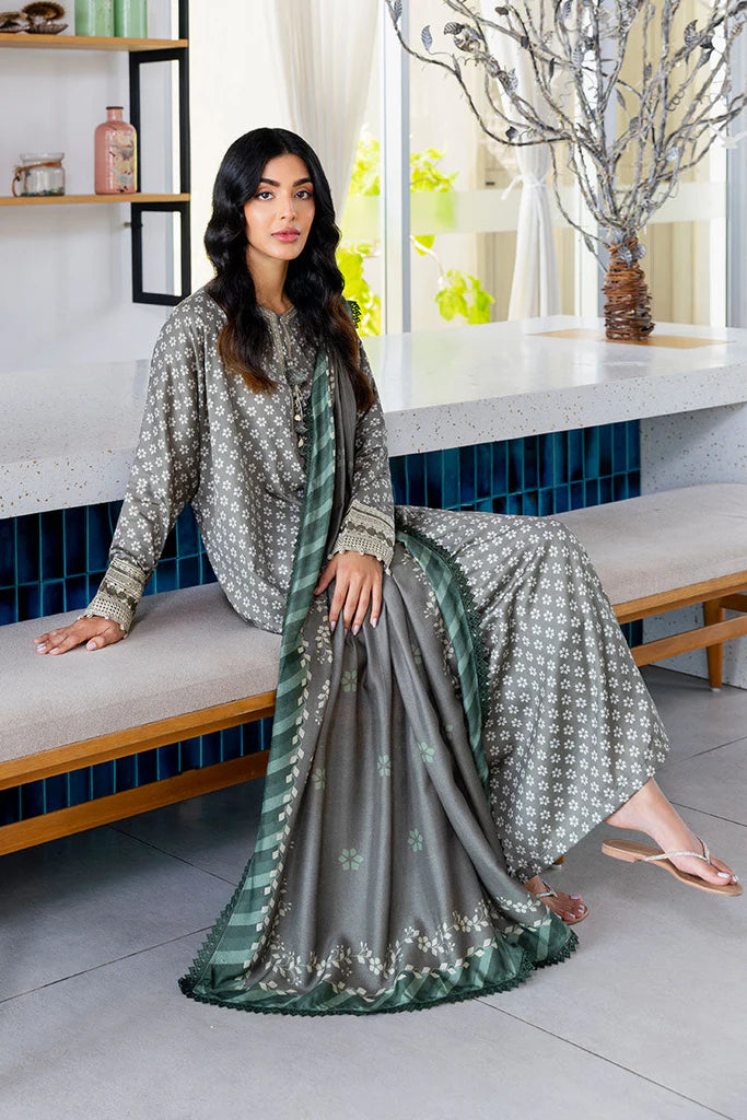 Cross Stitch Cotton Satin | Design Forest Mist| Unstitched Collection 2025