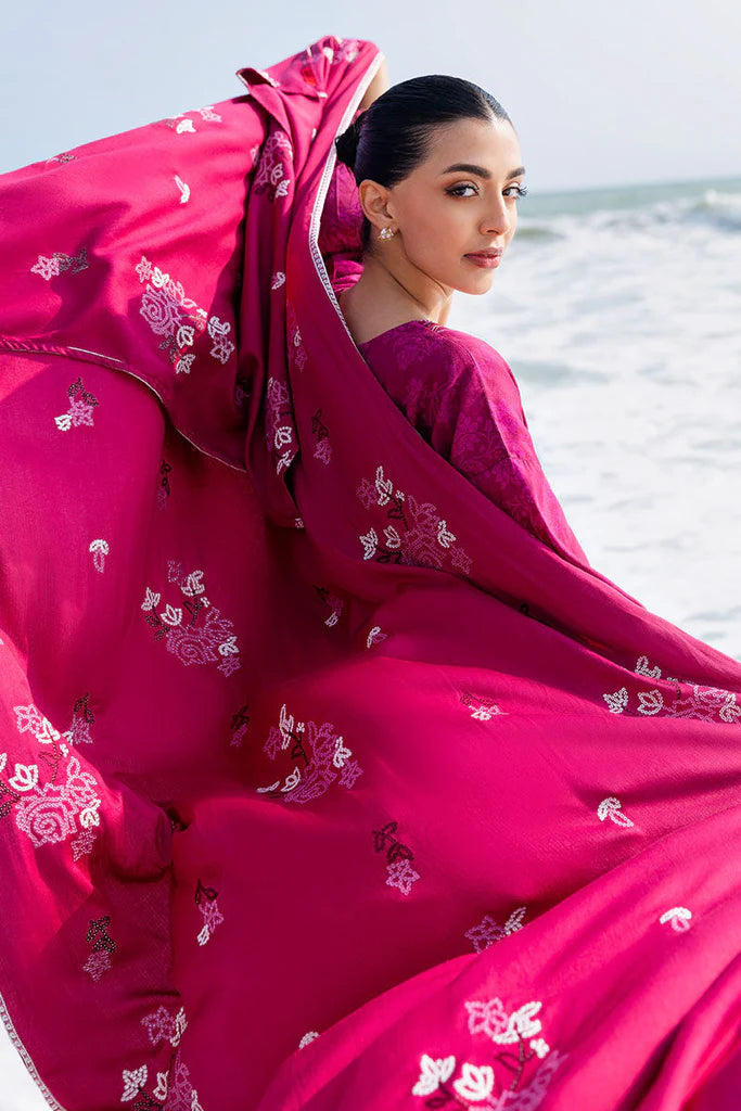 Cross Stitch Cotton Satin | Design Florid Zeal | Unstitched Collection 2025