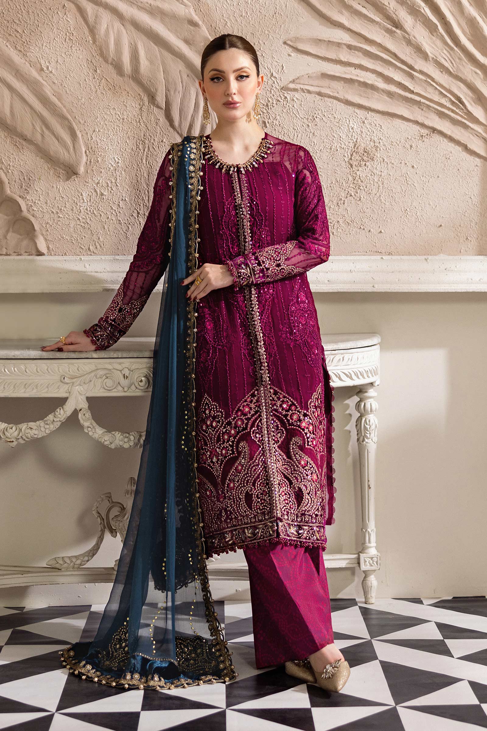 MPC-25-102 | Maria B | Unstitched Chiffons Collection 2025