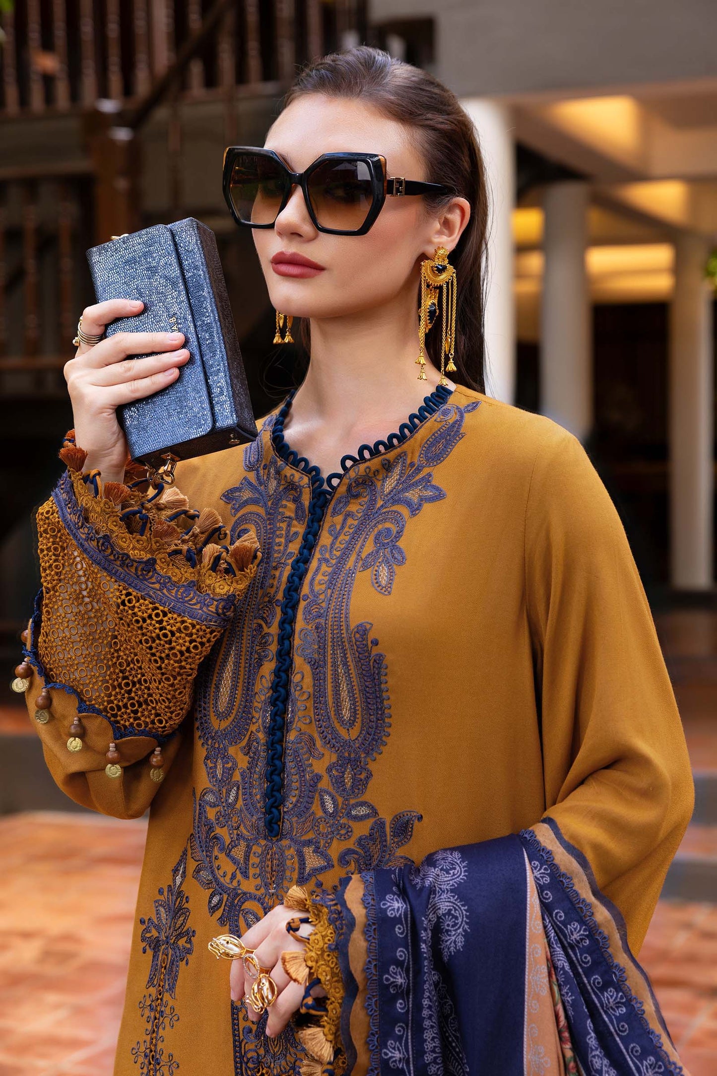 MPT-2803-A | Maria B | M.Prints Winter Shawl Collection 2025