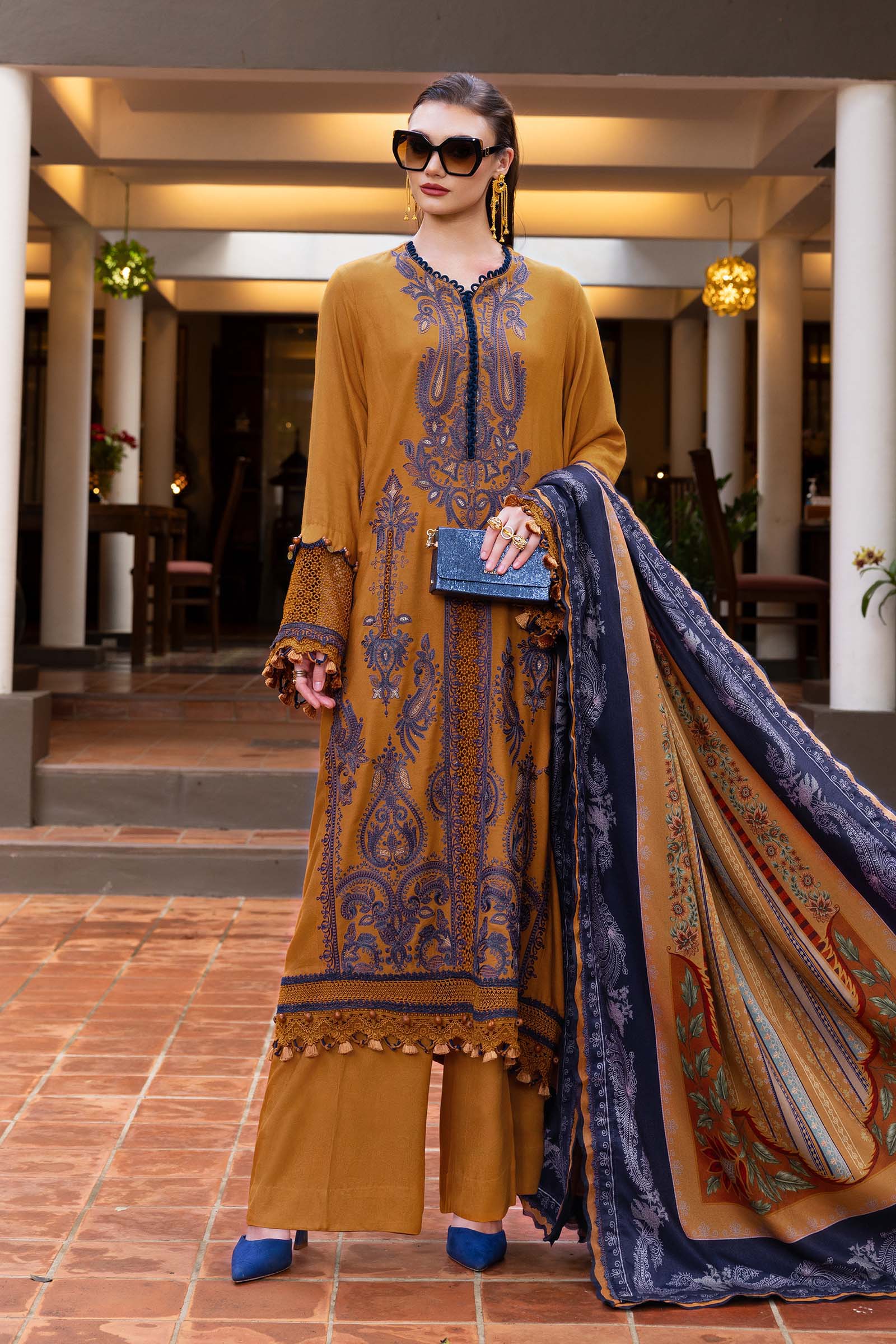 MPT-2803-A | Maria B | M.Prints Winter Shawl Collection 2025