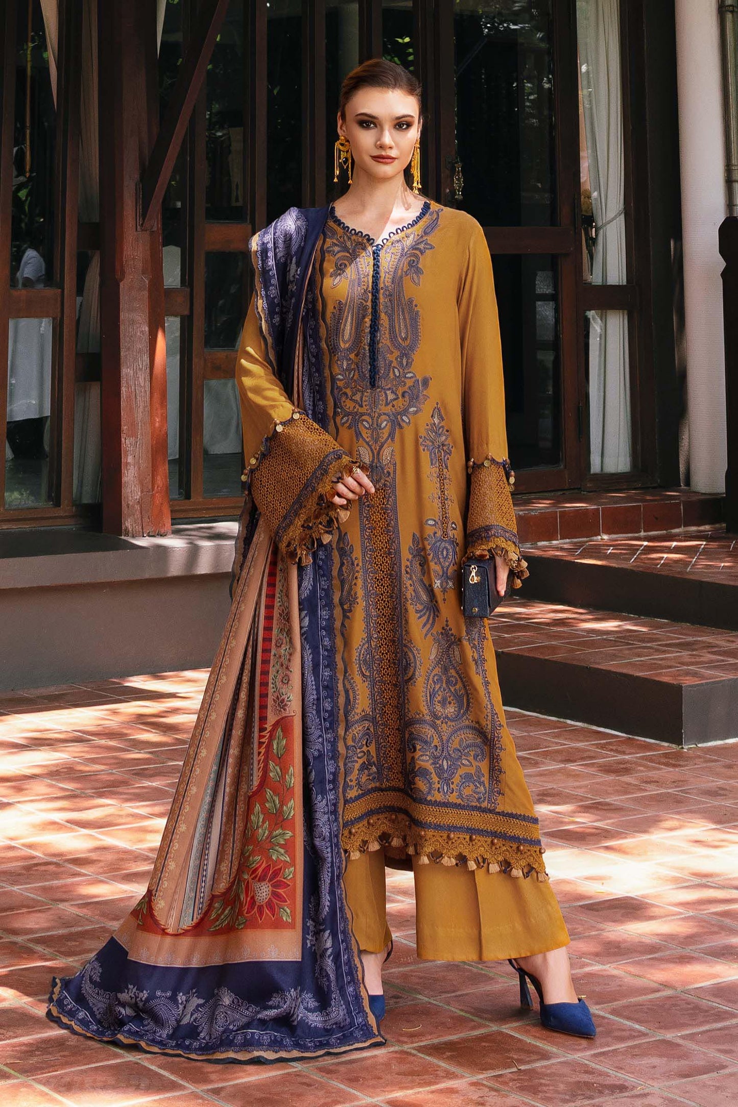 MPT-2803-A | Maria B | M.Prints Winter Shawl Collection 2025