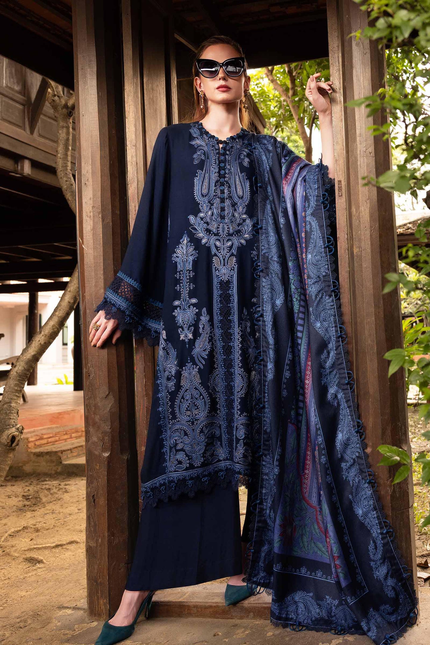 MPT-2803-B | Maria B | M.Prints Winter Shawl Collection 2025