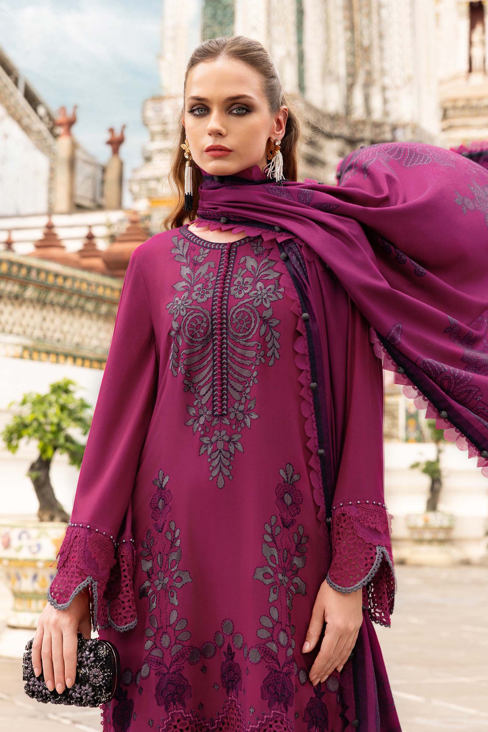 MPT-2804-B | Maria B | M.Prints Winter Shawl Collection 2025