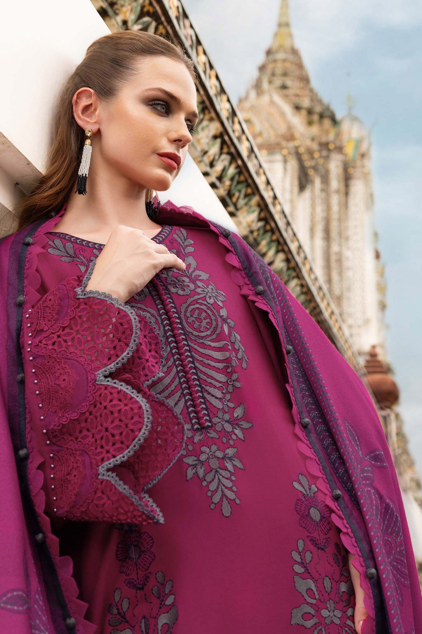 MPT-2804-B | Maria B | M.Prints Winter Shawl Collection 2025