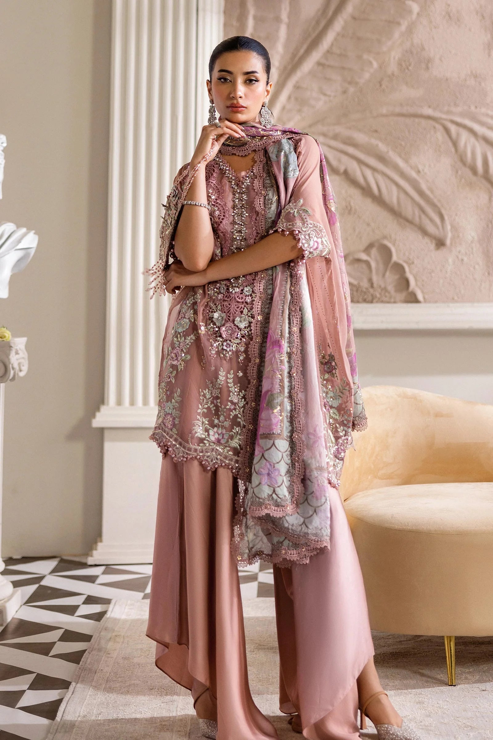 MPC-25-105 | Maria B | Unstitched Chiffons Collection 2025