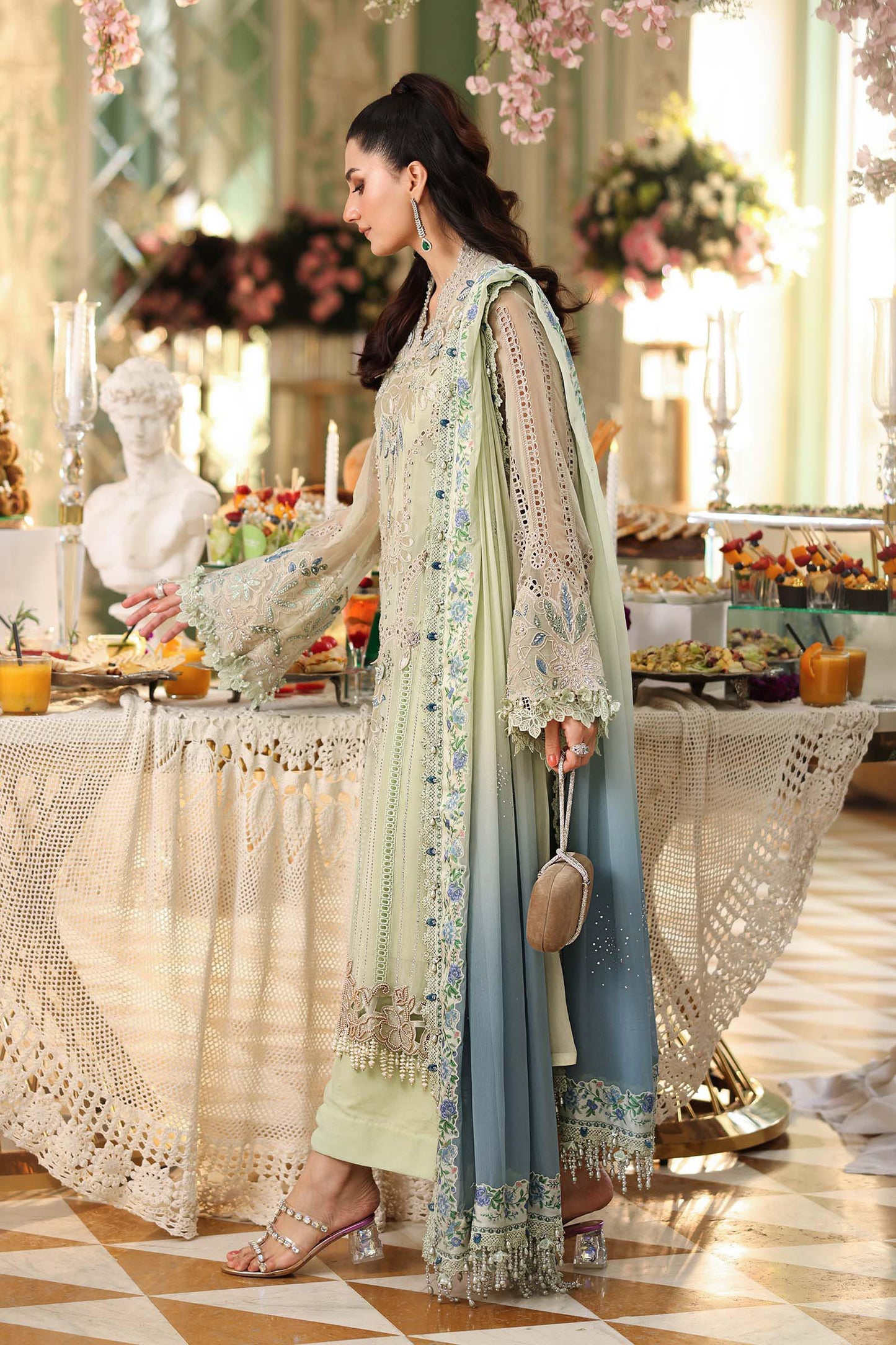 MPC-26-105 | Maria B | Tea Affair Embroidered Luxury Chiffon Collection 2026