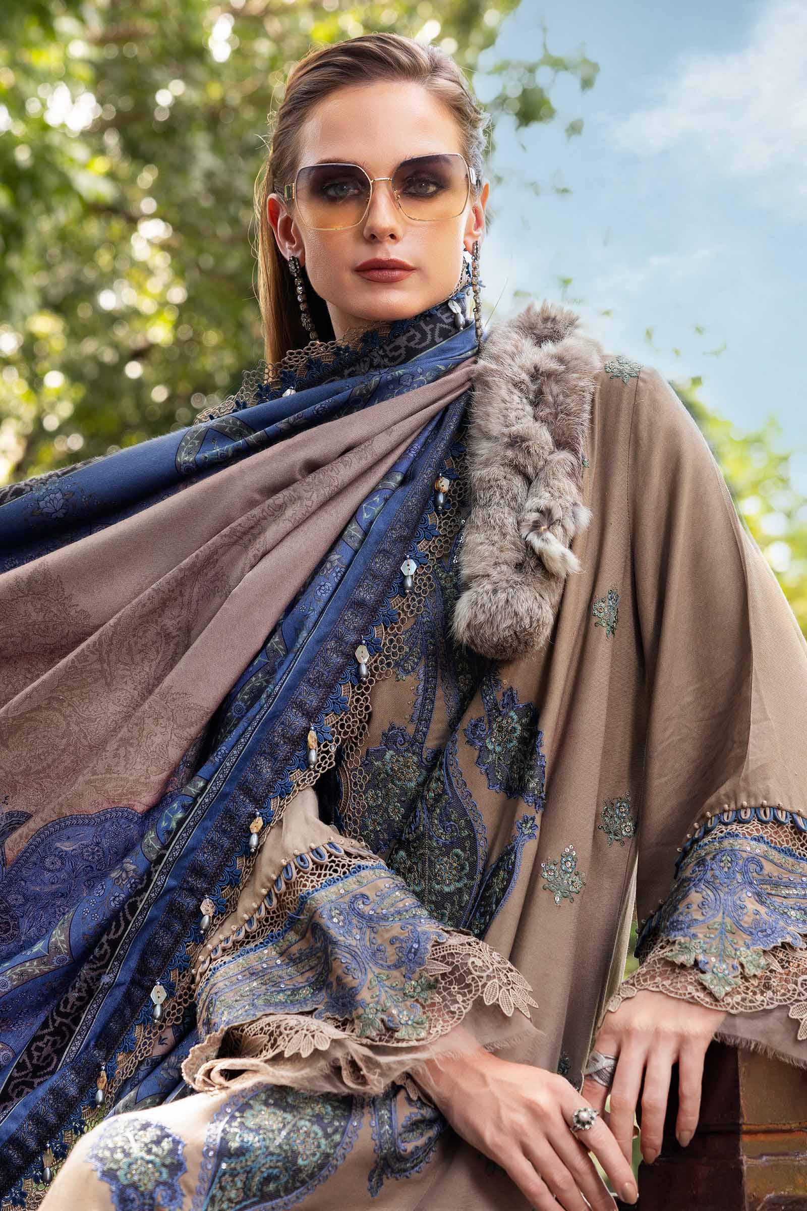MPT-2806-A | Maria B | M.Prints Winter Shawl Collection 2025 